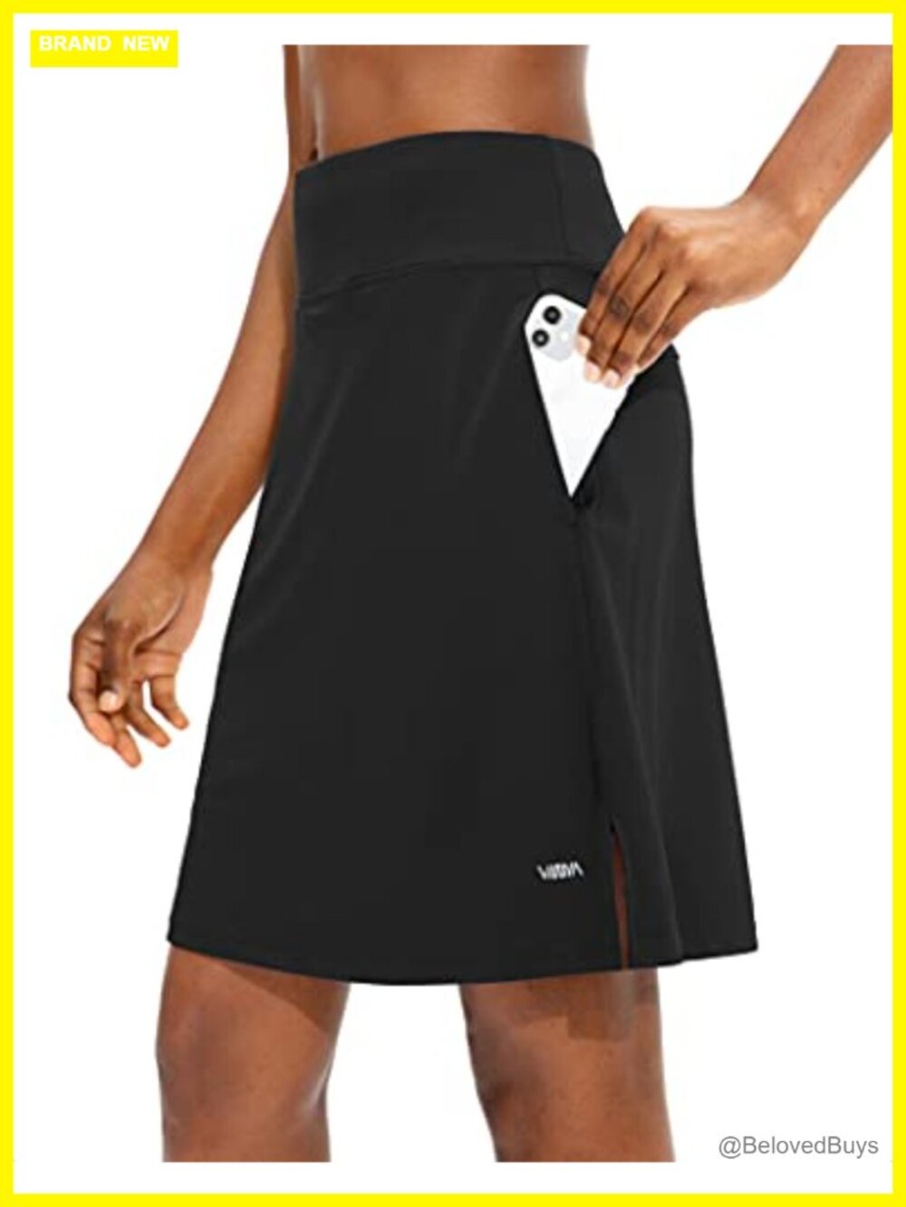 Knee Length Skort with Built-in Shorts UPF50+ Athletic Tennis Golf Skirt for